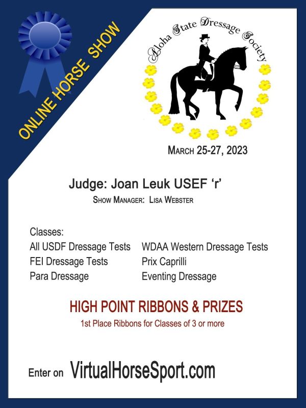 #8053 Aloha Dressage Society March 25-27, 2023