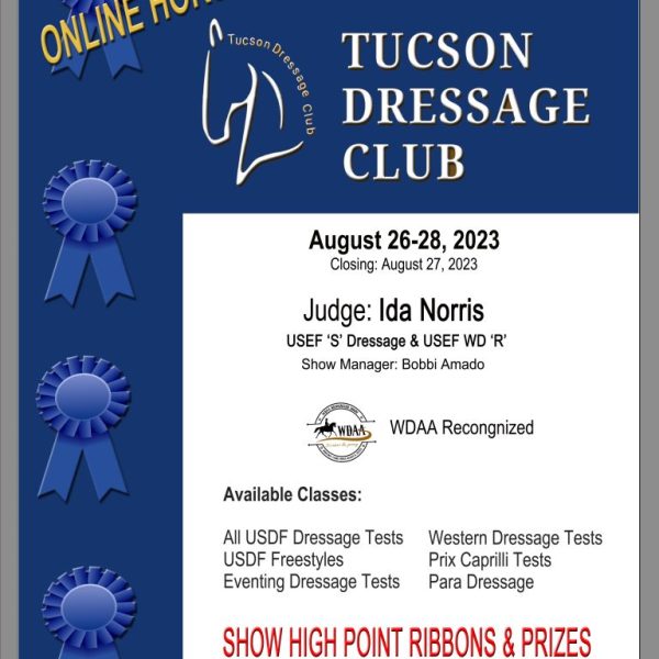 #8168 Tucson Dressage Club : August 26-28, 2023