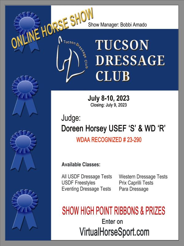 #8157 Tucson Dressage Club : July 8-10, 2023